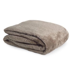 Teddy Fleece Deken – Fleece Plaid- Ultrazacht – 150×200 cm – Deep Taupe