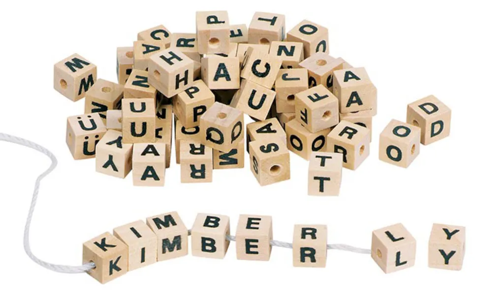 Goki Houten letterblokjes 300 stuks naturel - Afbeelding 2