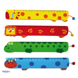 Houten kinder liniaal dieren