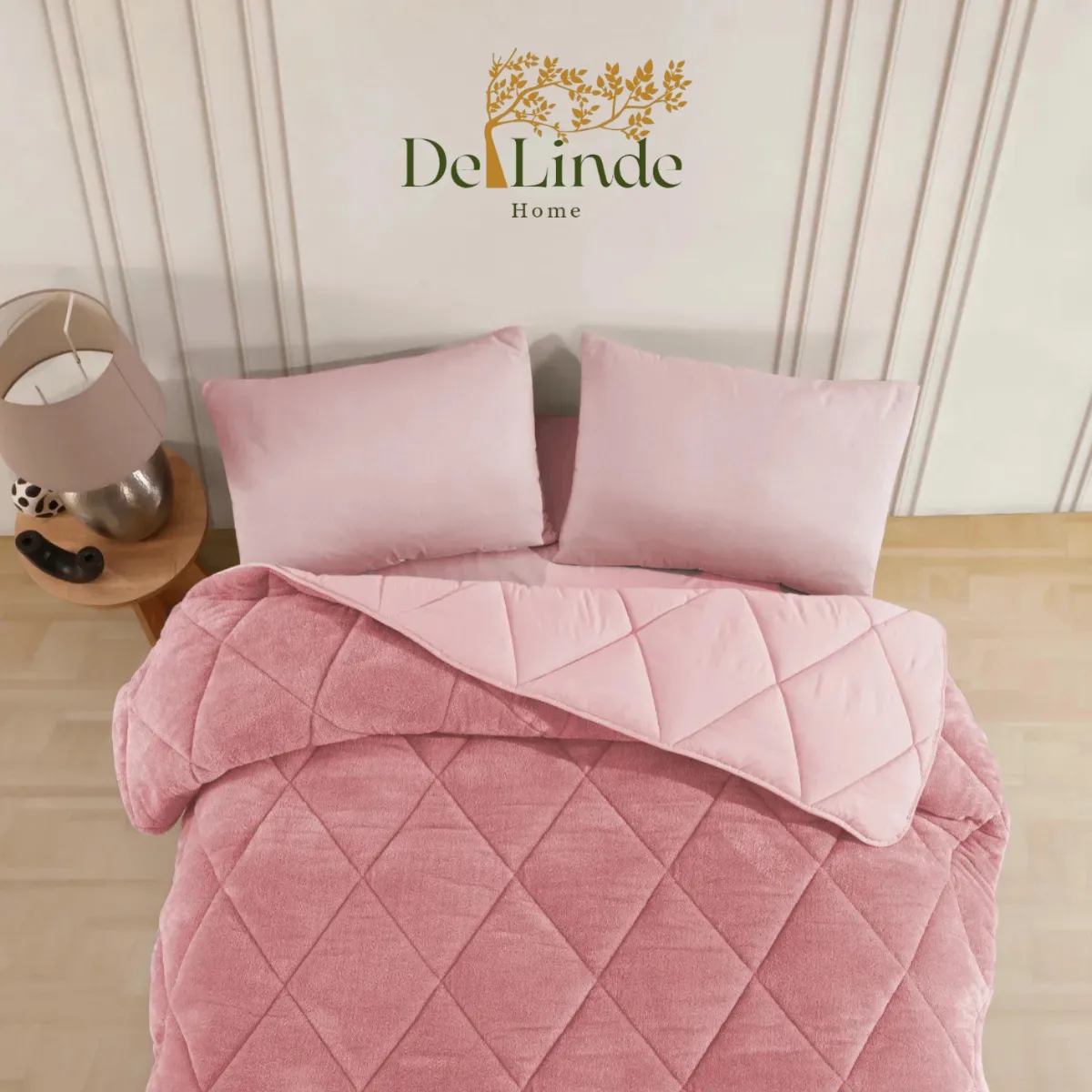 De Linde Home Dekbed Zonder Overtrek – Teddy – Roze - Afbeelding 8